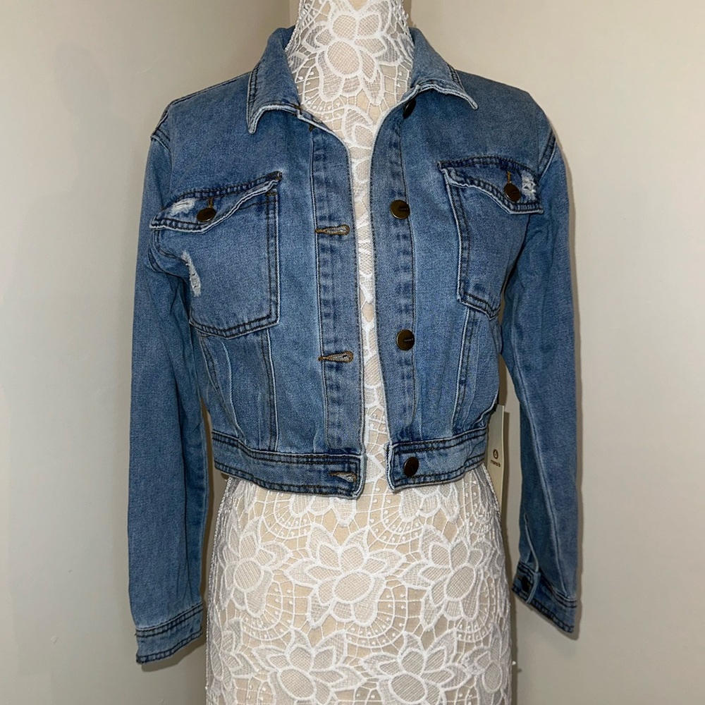 NWT medium distressed Jean jacket.